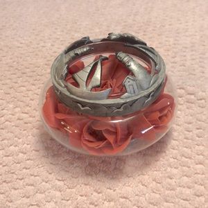 Vintage Glass Container Potpourri Jar Artsy Unique Rare Limited Accent Boho